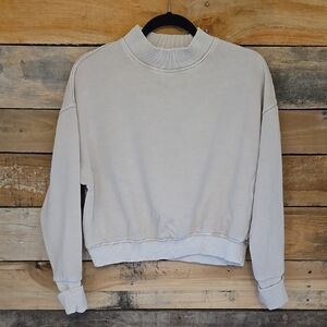 We The Free Women's Cropped Cream Sweatshirt, Size Small Guc